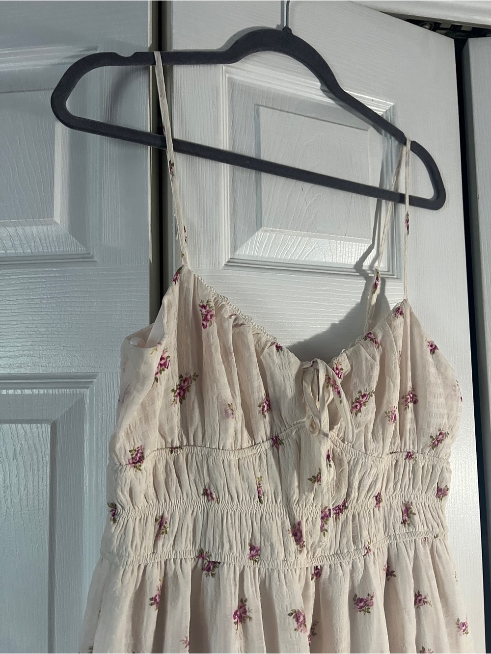 Trixxi Cream Maxi Dress with Pink Floral Print - Picture 6 of 12